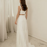 Bo & Luca Poppy Gown with Tiered Skirt full length back