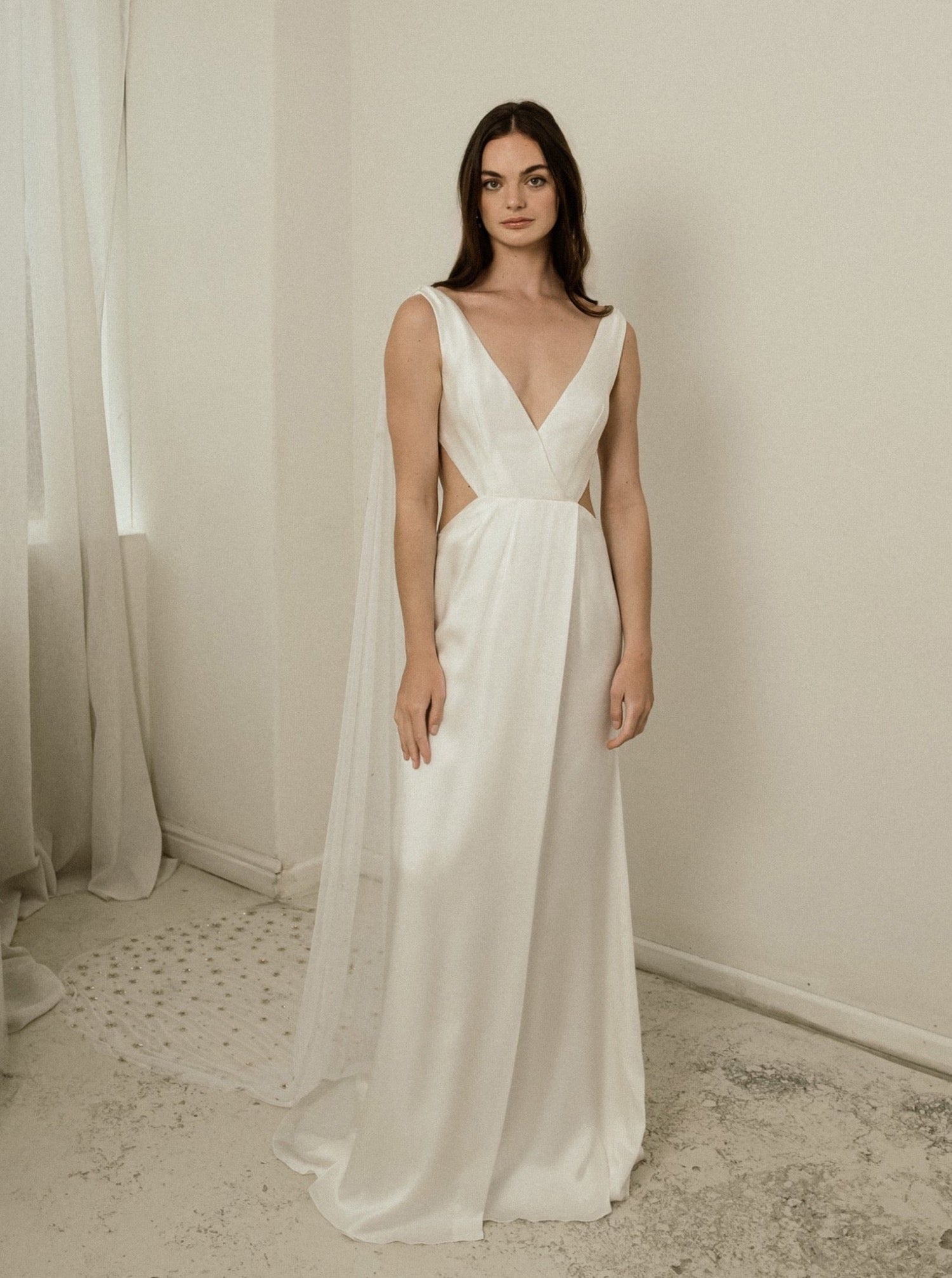 Bo & Luca Iris Gown & Cape Full Length Front