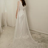 Bo & Luca Iris Gown & Cape Full Length Back