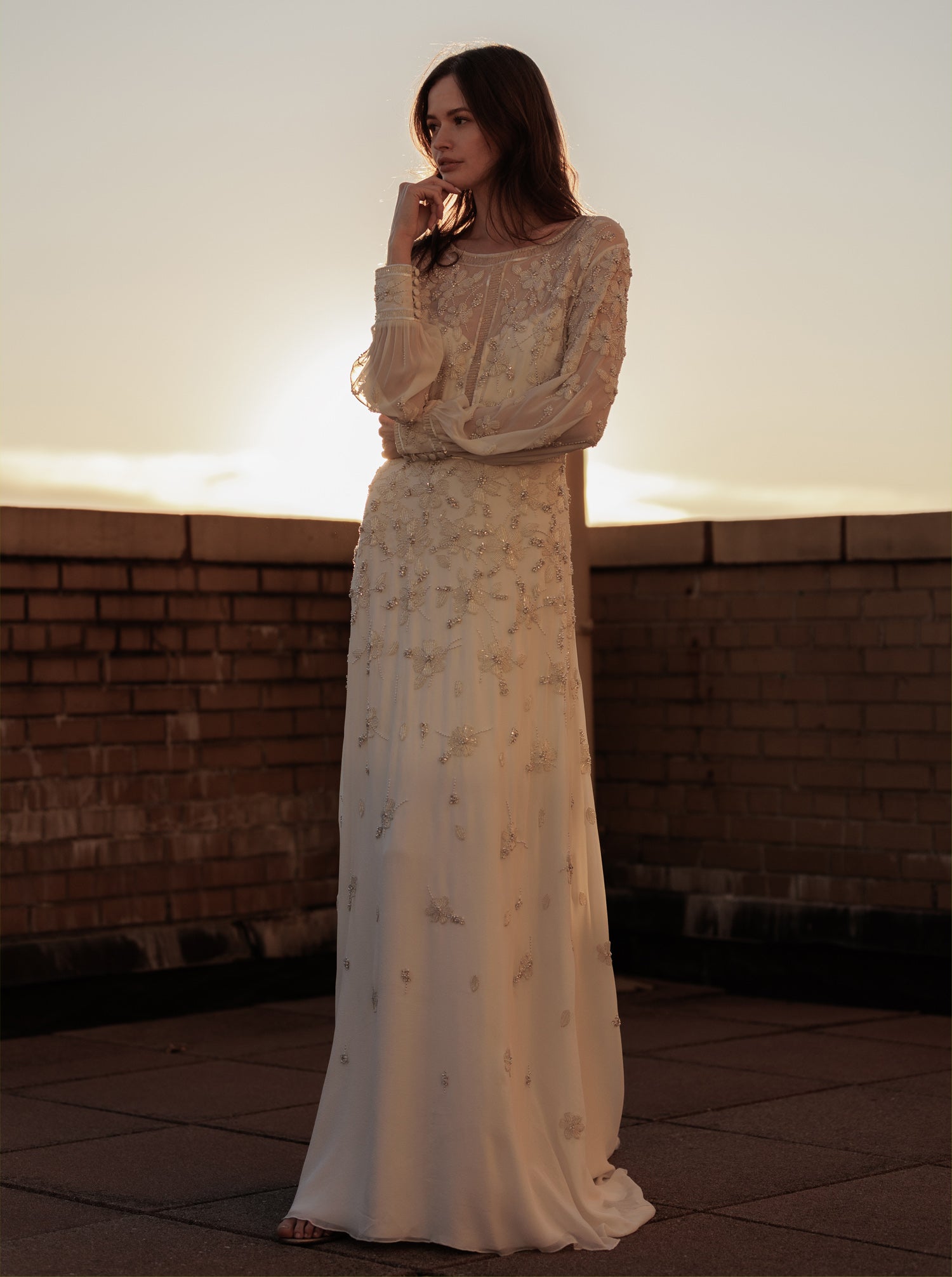 Lawrence Gown | Ethereal Hand-beaded Silk Chiffon | Bo & Luca Bo & Luca Lawrence Gown | Ethereal Hand-beaded Silk Chiffon | Bo & Luca Bo & Luca