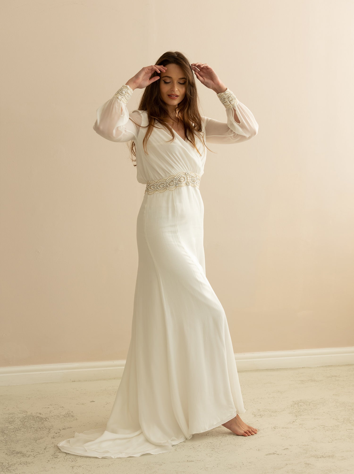 Bo & Luca Bardot gown