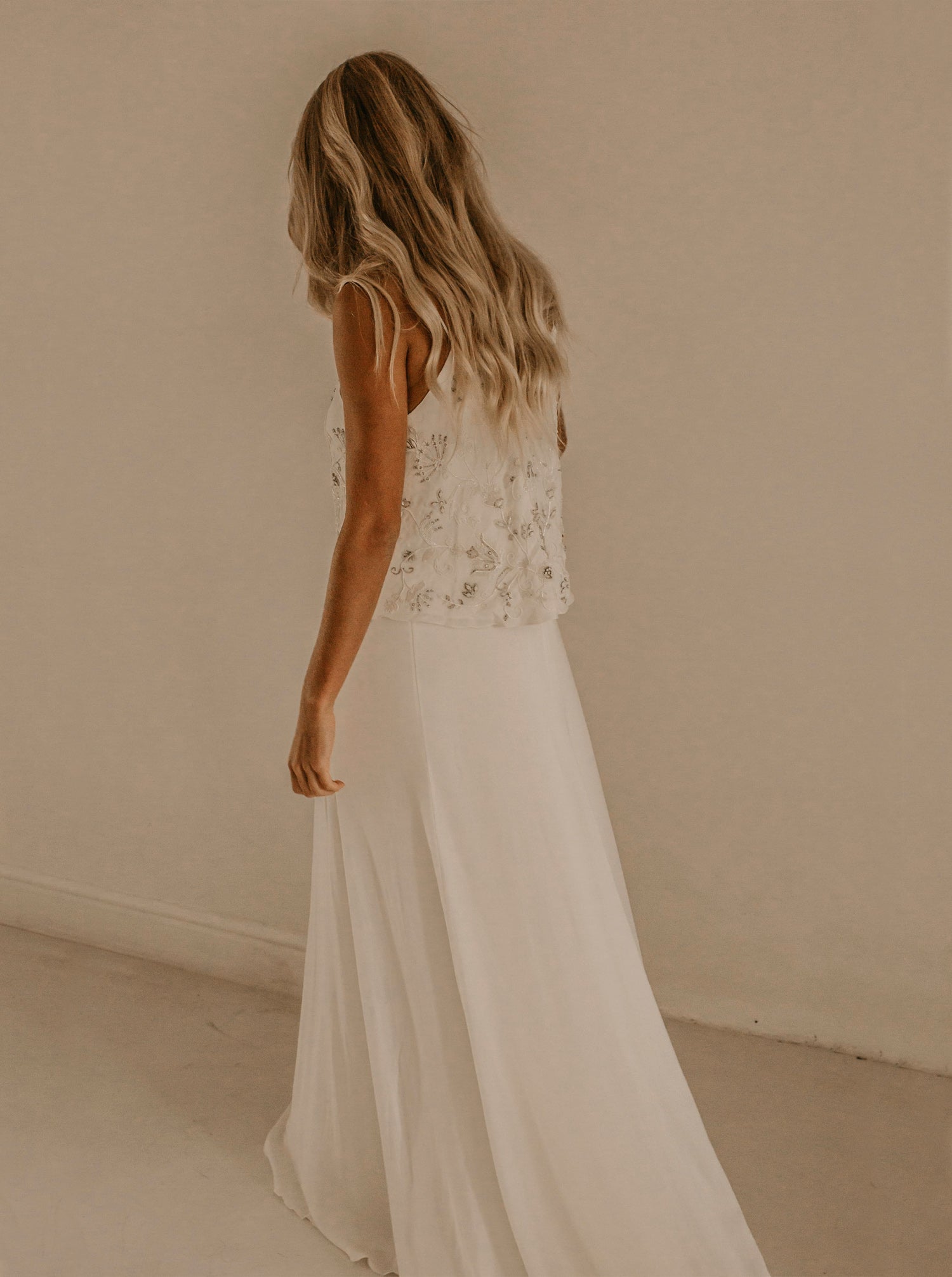 Chester Gown | Bohemian Bridal Two-Piece with Art Deco Beading 16AU / 14AU Chester Gown | Bohemian Bridal Two-Piece with Art Deco Beading 16AU / 14AU