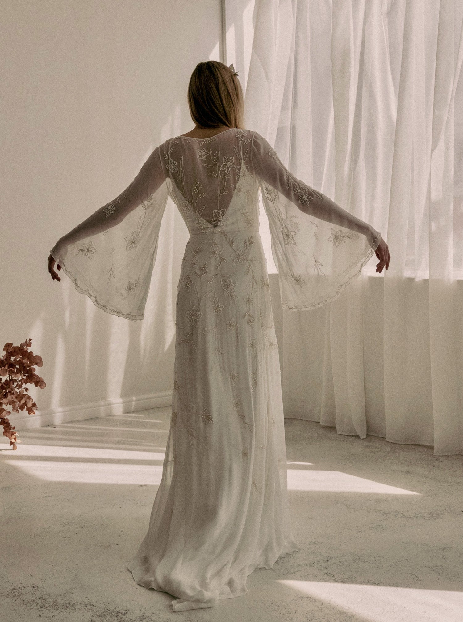 dahlia hand beaded dress Dahlia Hand-Beaded Backless Chiffon Maxi Dress | Jaded London | Clothing