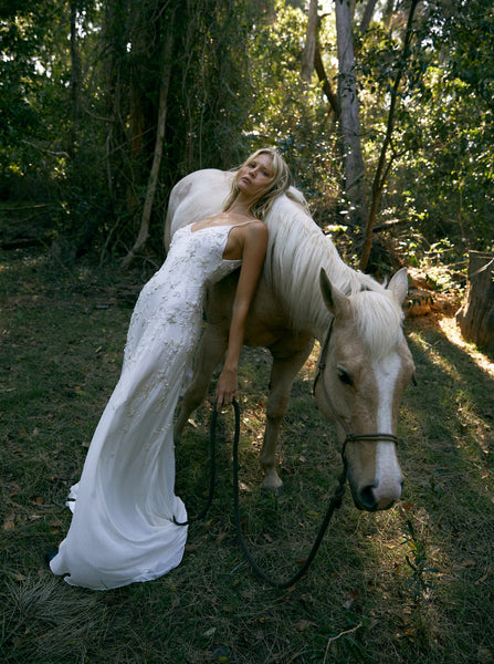 Eva Gown Ethereal Hand-Embroidered Silk Bridal Gown – Bo Luca